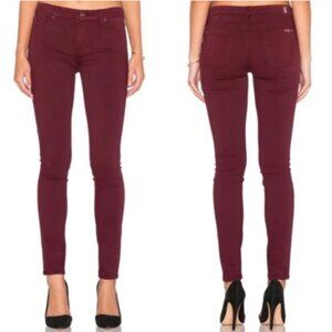 Lightweight 7 For All Mankind Red Maroon Burgundy b(air) skinny jeans